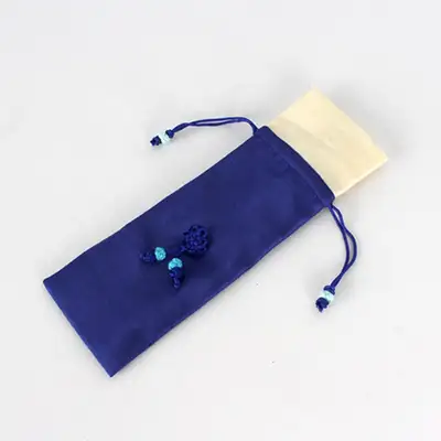 Blue Traditional Blue-Red Spoon Pouch 1P | Wedding Gift Traditional Spoon Case Utensil Pouch Housewarming Present