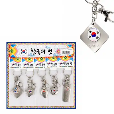 Traditional Korean Commemorative Metal Keyring 5-Piece Set (Foreign Gift, Event Souvenir, Promotional Item, Tourism, Travel, Holiday, Group Gift)
