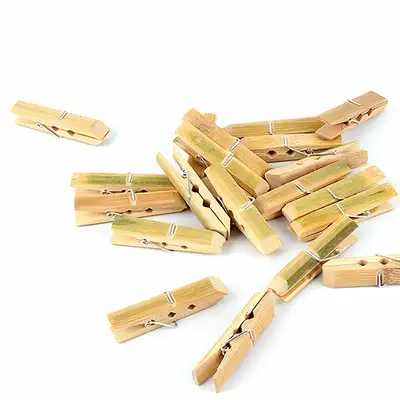 Mini Bamboo Clips 20P (Wood Photo Clip Photo Frame Hang Display Craft Material Wall Decoration)