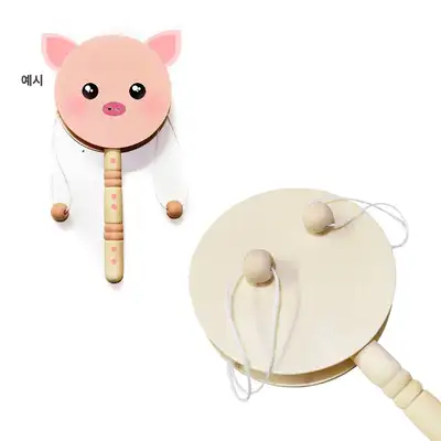 Wooden Tambourine Set of 2 (Shaker Rattle Toy - DIY Art and Craft Activity Materials)