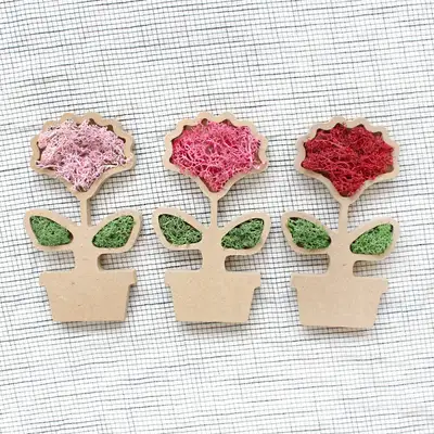 カーネーション モスアイシー作成 1セット（5月 家庭の月 父母の日 先生の日 DIY 植木鉢 アイシー キット）