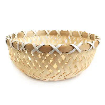 Bamboo Round Mochi Basket | Tempura Basket Plate Bowl Japanese Restaurant Easter Egg Basket Group Gift