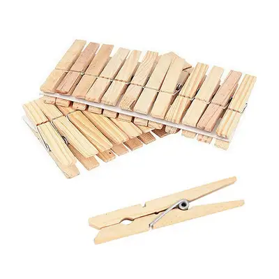 Mini Wood Photo Clips 24-Piece Set