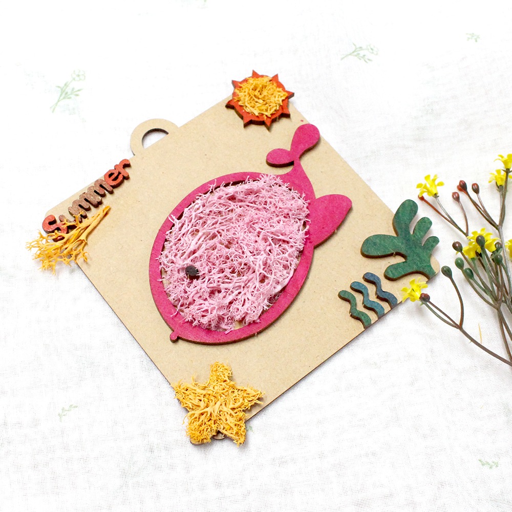 Pink Whale Moss Frame DIY Kit | Potted Moss