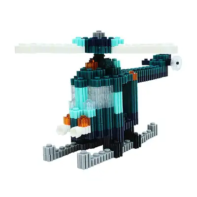 LED Helicopter Deform Block Design Set | Toy Pom Pom Color
