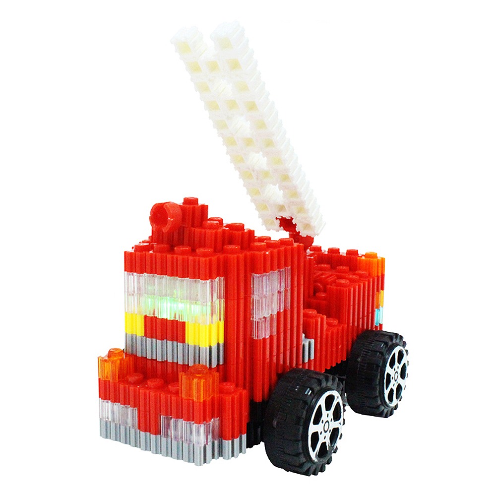 LED Fire Truck Foam Block Design Set | Toy Pom Pom Color