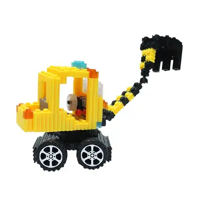 Forklift Deform Block Design Set | 3D Toy Pompom Color