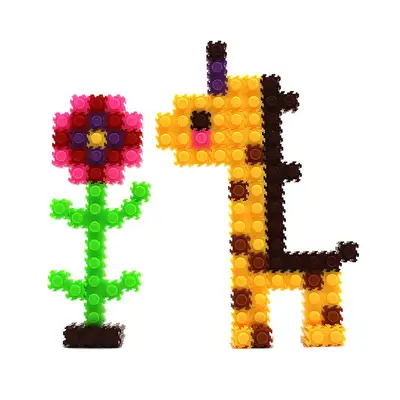 Giraffe Defoam Block Design Set | Mini Pompom Color Animal Block
