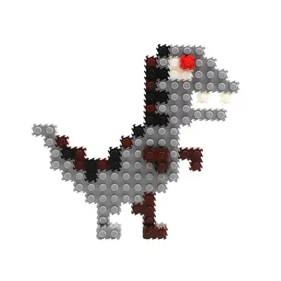 Gray Dinosaur Deform Block Design Set | Mini Pom-Pom Color Block