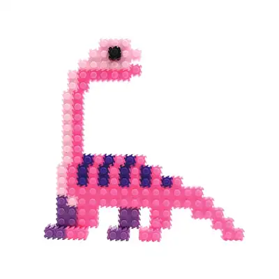 Pink Dinosaur Deform Block Design Set | Mini Pom Pom Color Block