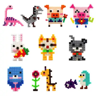 De-Form Block Design Set | Mini Character Pom-Pom Toy Colors