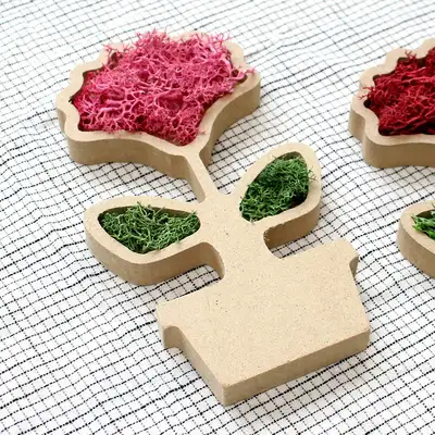 Azalea and Carnation Moss Craft DIY Kit (1 Set) - Family Month, Parents' Day, Teachers' Day Flower Pot Kit