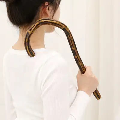 Basic Question Mark Wooden Massage Stick (Hook Massager Back Scraper Shoulder Massage Gua Sha Foot Reflexology)