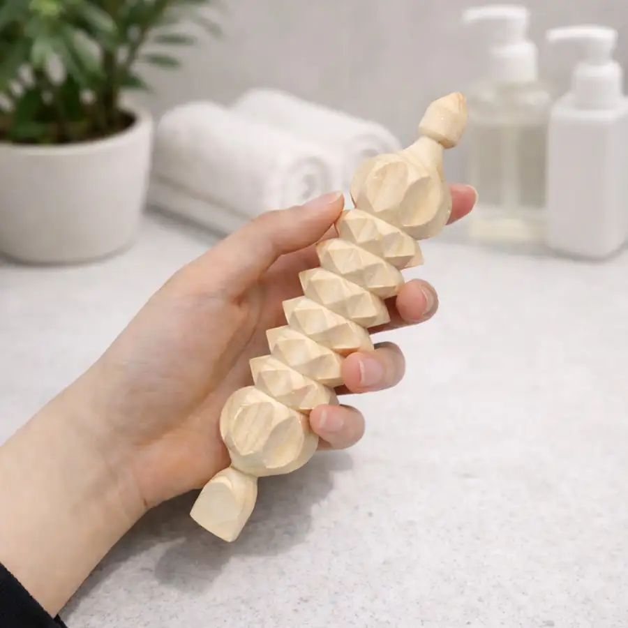 Korean Hinoki Cypress Wood Multi Hand Massager L (Wooden Acupressure Tool Portable Meridian Roller Natural Wood Health Massage Wand) — 1