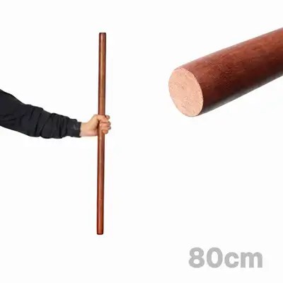 Birch Wood Exercise Bar 80cm (Wooden Stretching Rod Home Workout Pilates Yoga Bar Massage Roller)
