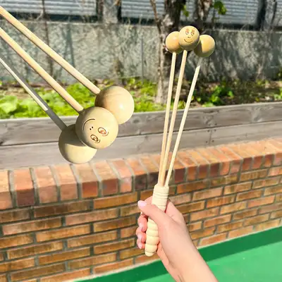 Bamboo Massage Tool 3-Node Massager (Percussion Massage Stick Acupressure Rod for Shoulders, Back, and Neck)