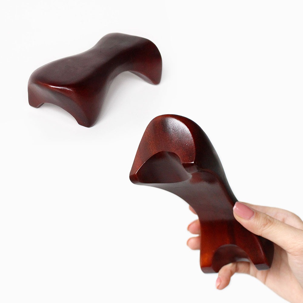 Wood 4-Point Pressure Massage Tool | Hand-Held Wooden Acupressure Stick Foot Massage Portable Gua Sha Meridian Massage Rod