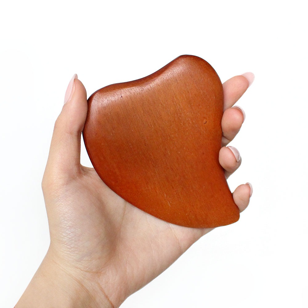 Rosewood Gua Sha Acupressure Tool Aluminum Wood Full Body Face Meridian Massage