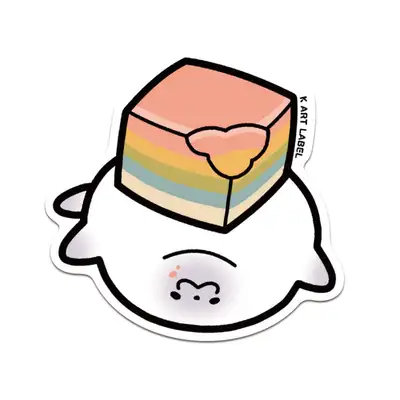 [K ART LABEL] K0015 レインボーもち と ハープ | ハープアザラシ