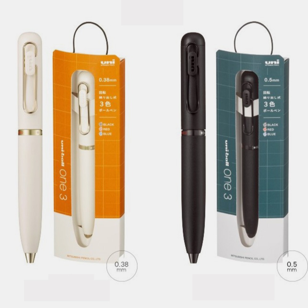 Mitsubishi Uni-ball One 3-Color Ballpoint Pen UME3-SRG 0.38mm 0.5mm