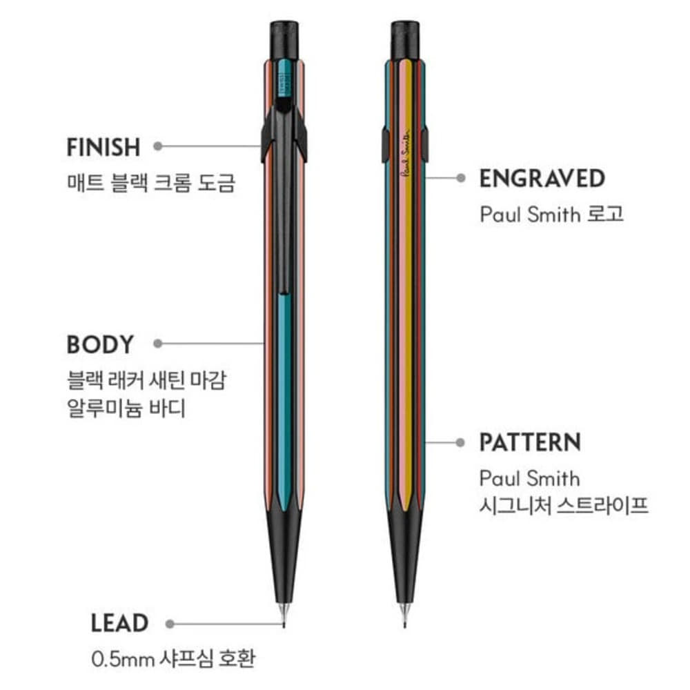 Caran d'Ache Fixpencil 5 849 Metal Sharp Pencil Silver Black 0.5mm