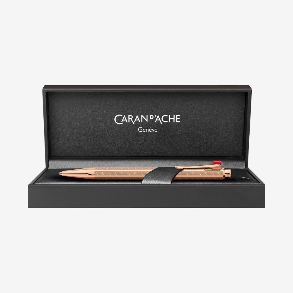 Caran d'Ache Ballpoint Pen Chevron Rose Gold
