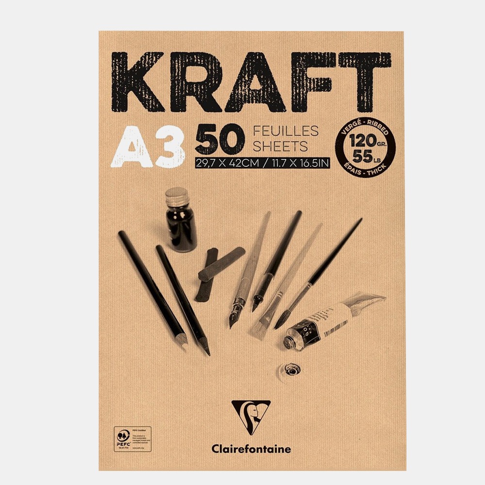 Clairefontaine Kraft Pad A3 120g 50 Sheets 75816
