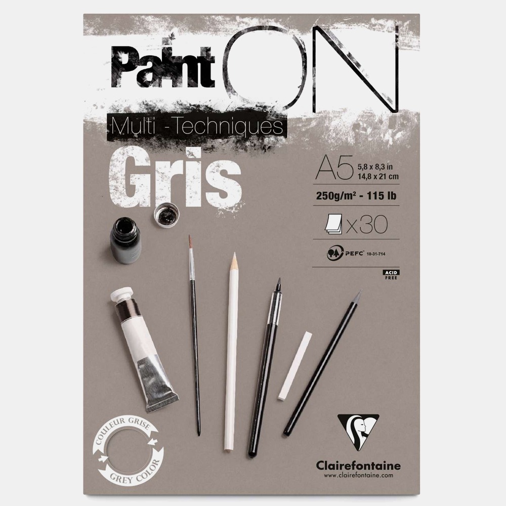 Clairefontaine Pointone Gris Multipad_Gray A5 250g