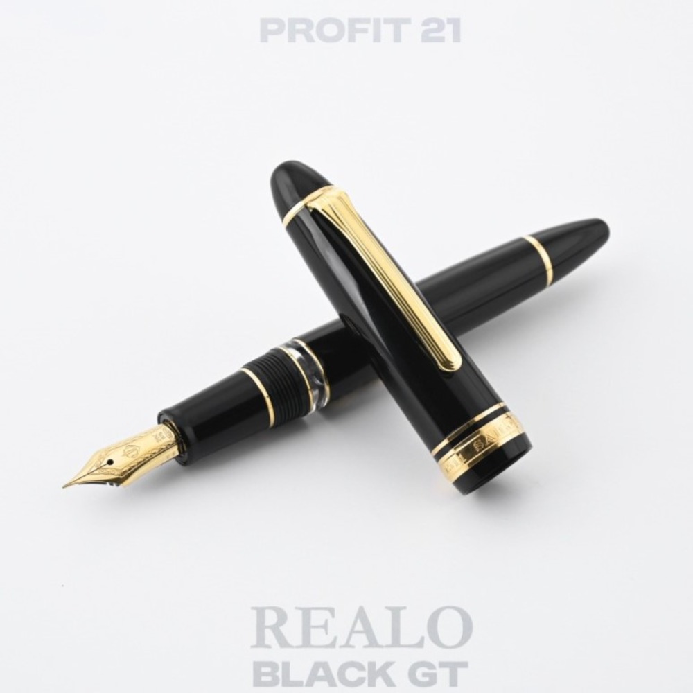 Sailor Profit 21 Realo Black Gold-Plated Fountain Pen F EF M