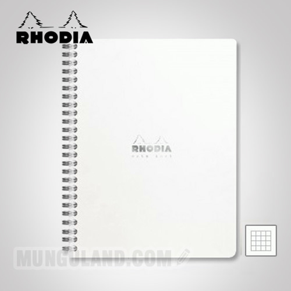 Rhodia Classic Spring Notebook A4+ (White) Grid Left-Binding 193001