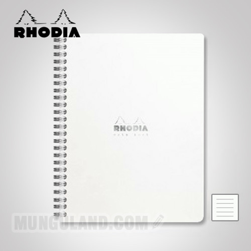 Rhodia Classic Spring Notebook A4+ (White) Ruled Left Binding