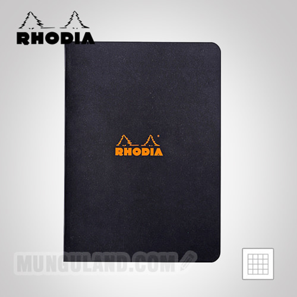 Rhodia Classic Staple Notebook Black Grid A5 119183