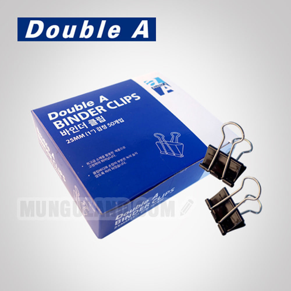 Double A Binder Clip Black (25mm)