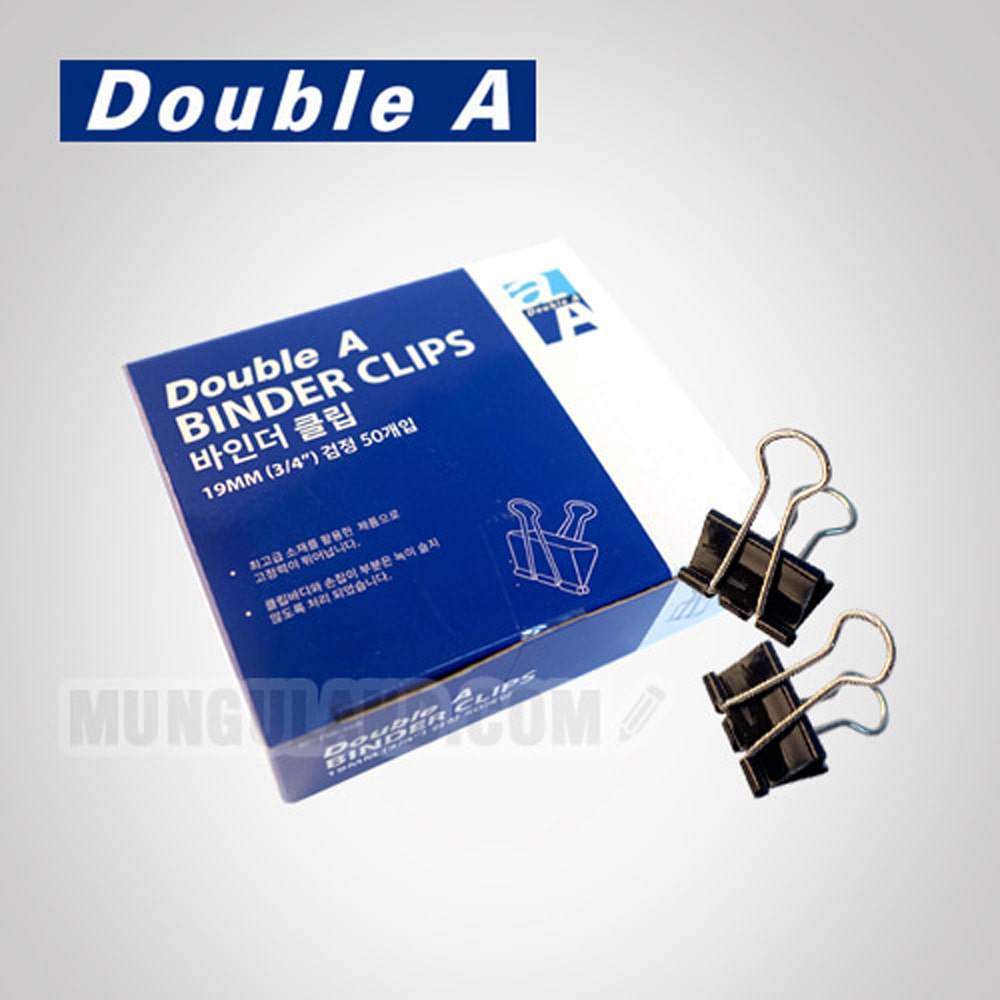 Double A Binder Clip Black (19mm)