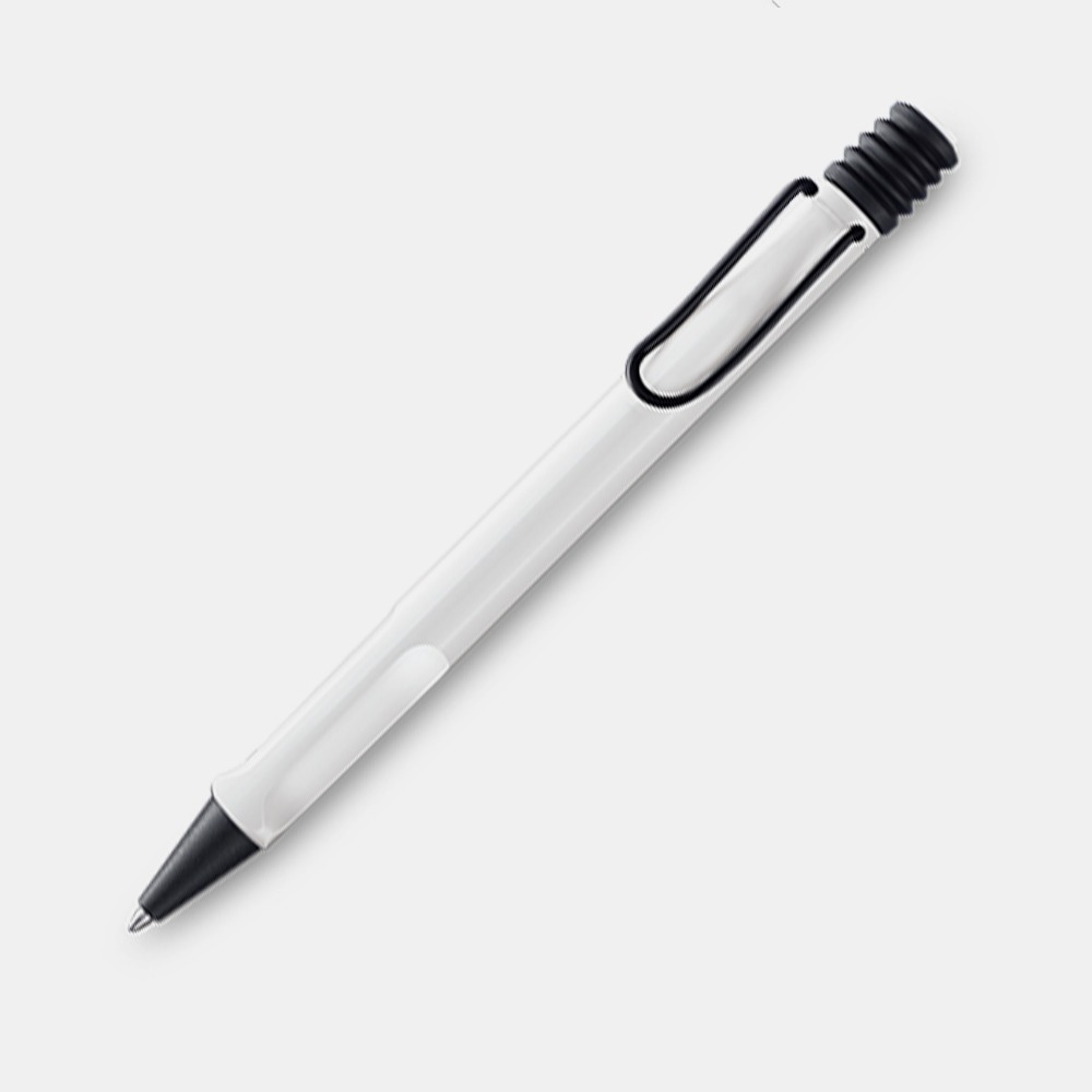 Safari Ballpoint Pen White Black Clip 219