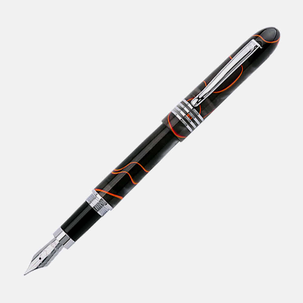 Monteverde Mountains of the World Vesuvius Black Red Fountain Pen