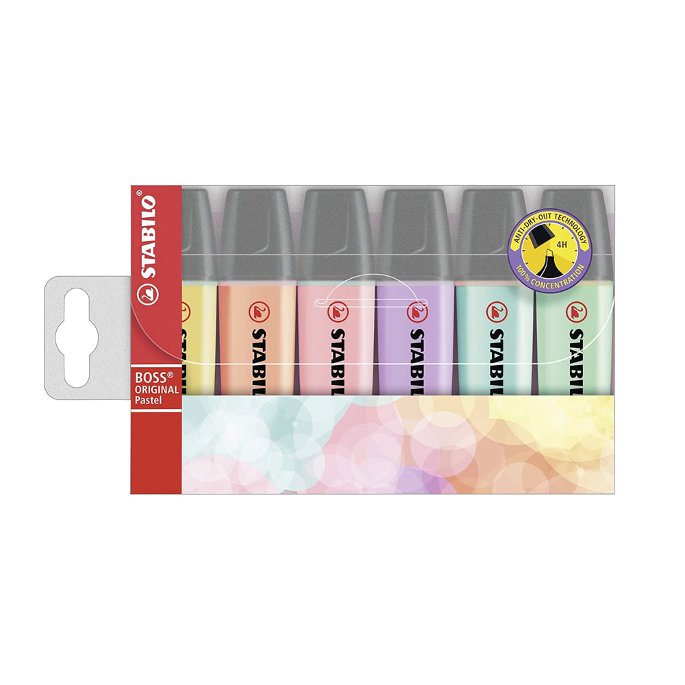 STABILO BOSS Original Pastel Color 6-Color Set Highlighter