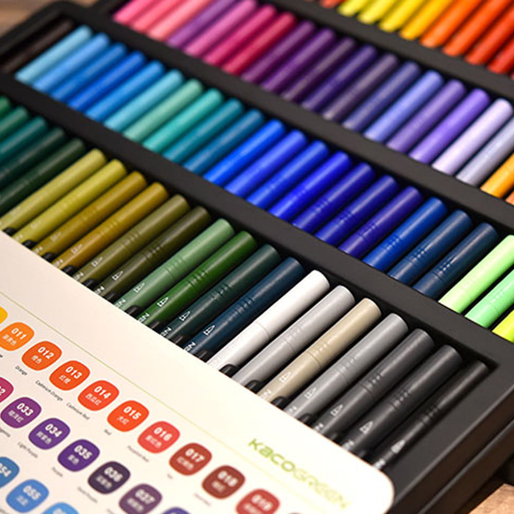 KACO Calligraphy Artist 100 Color Twin Pen Brush Pen