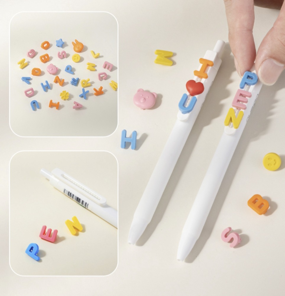 Deli Nusain DIY Heart Puzzle Gel Pen 5-Pack + Puzzle Refill Set