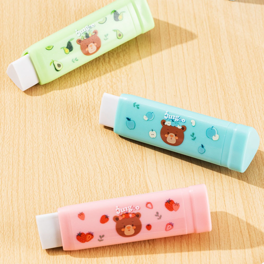 Deli Bear Sliding Triangle Eraser H312