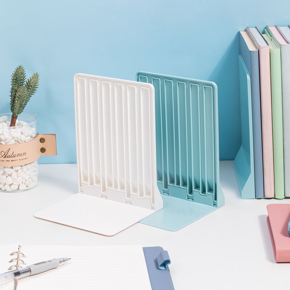 Deli Foldable Assembled L-Shaped Bookshelf Desk Folding Bookend TB511