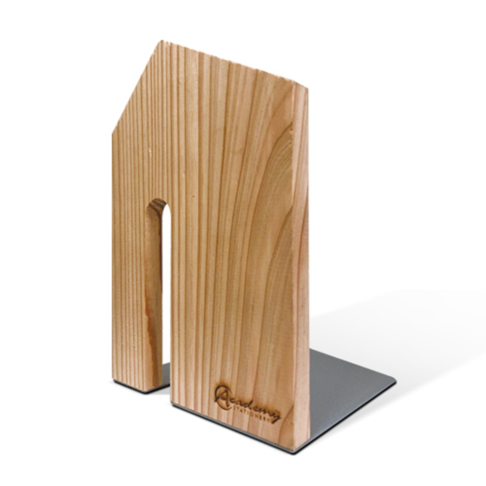 House-Shaped Wood Bookend L-Type MB-116