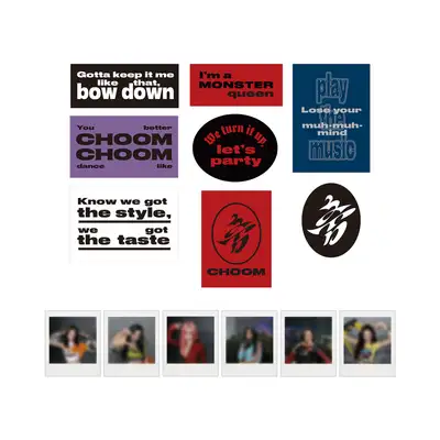 [CHOOM] BABYMONSTER リリック スティッカー + インスタント フォト セット