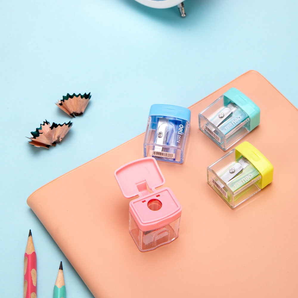 Deli Comi-co Clear Mini 1-Hole Portable Pencil Sharpener E0574