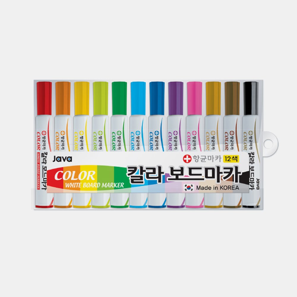 Java Colored Dry-Erase Markers 12-Color Set