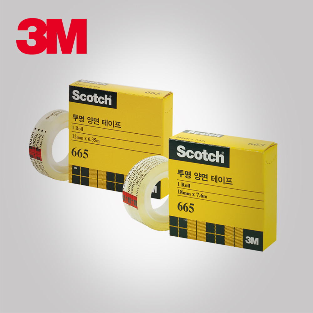 3M Scotch Transparent Double-Sided Tape Refill 665R (18mm × 7.6m)