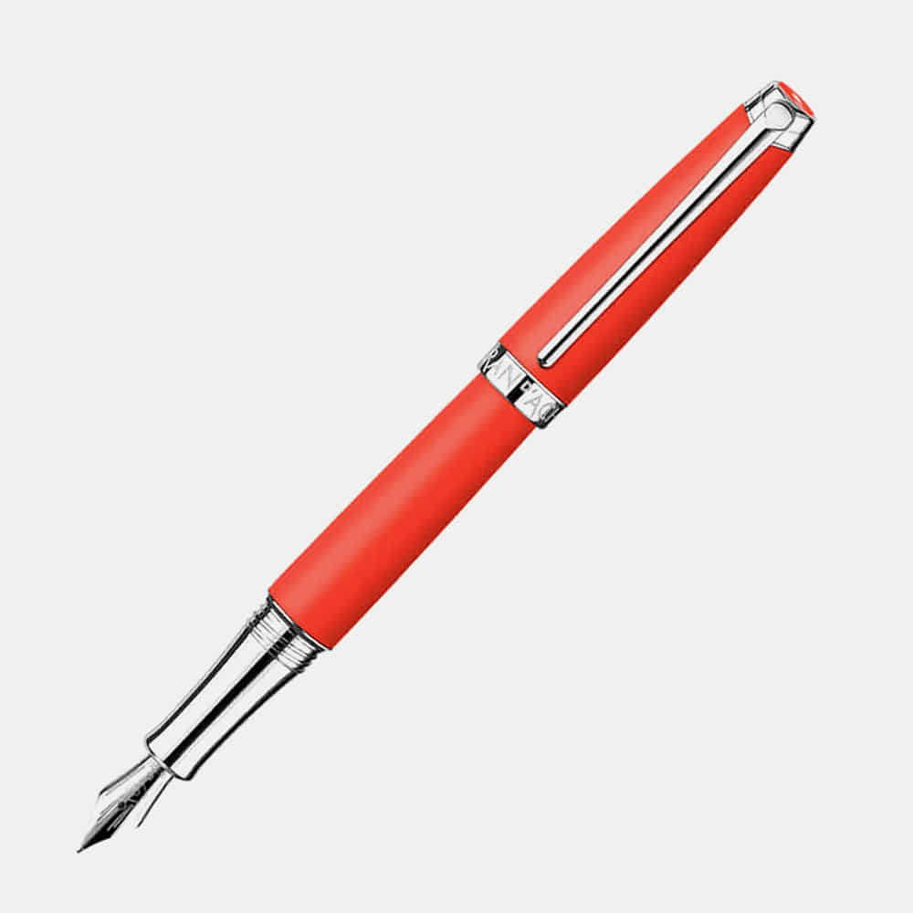 Caran d'Ache Léman Mat Fountain Pen Coral Silverplated F