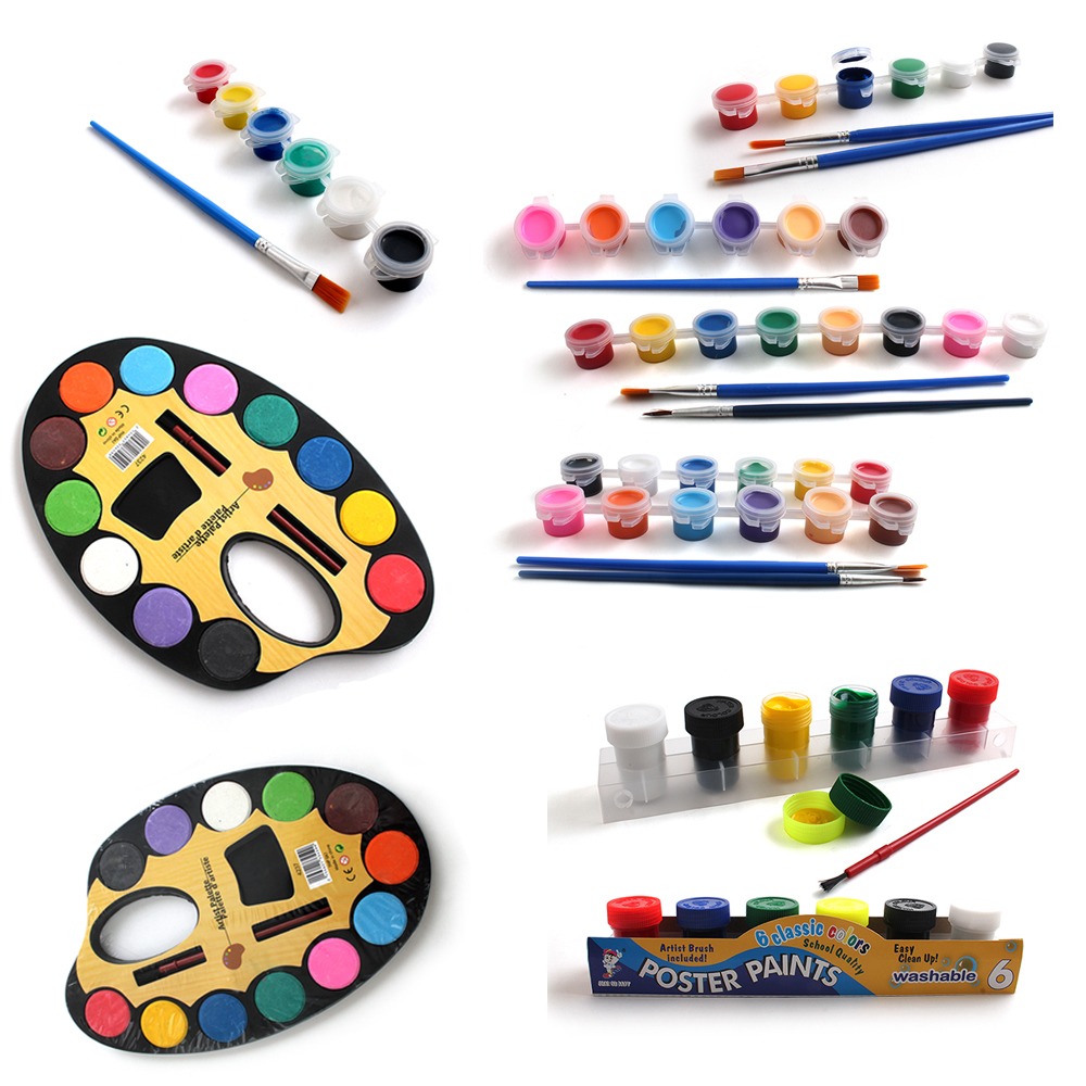 Mini Acrylic & Watercolor Paint Set - 8 Types