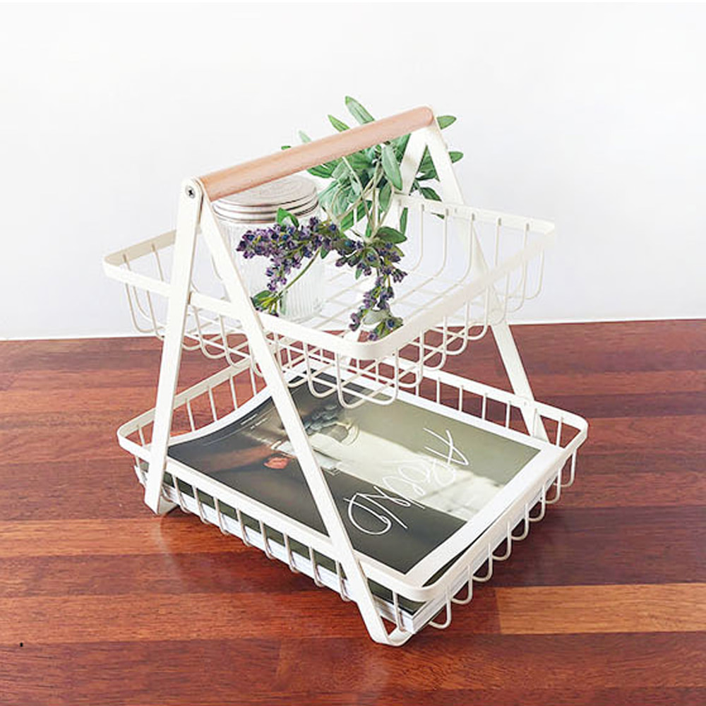 Kitchen Collection Handle 2-Tier Basket (2 colors)