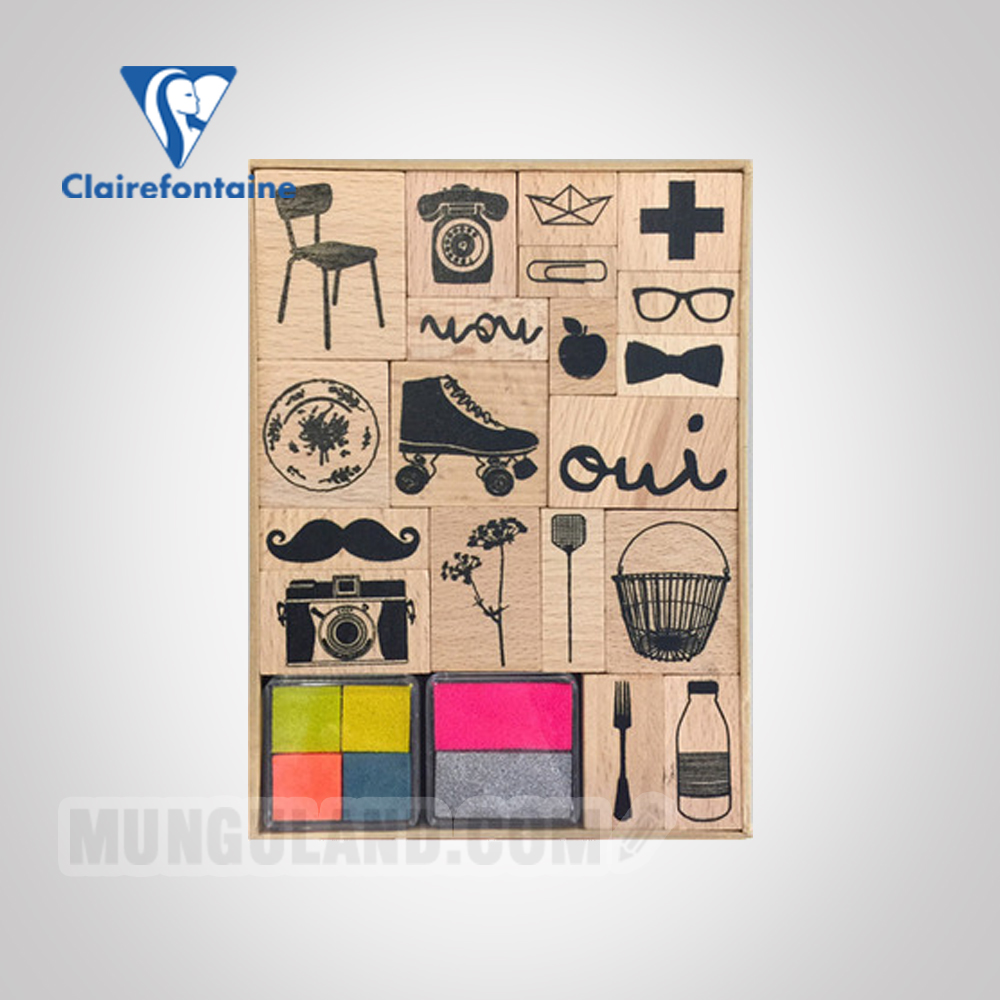 Clairefontaine Joie de la Casse Stamp Set No. 115303c (Grey)